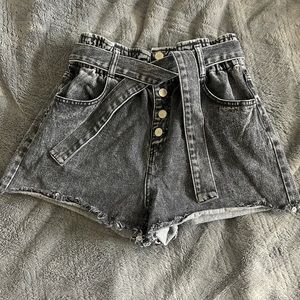 High waisted black shorts